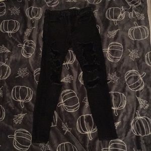 Size 8 black ripped american eagle jeans